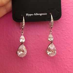 Charming charlie Silver diamond dangle earrings